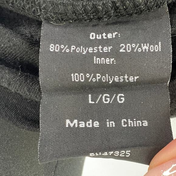 Omni Wool Mens Base Layer Top Black Long Sleeve Crewneck Shirt Thermal Size L - Picture 8 of 9